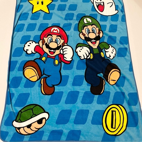 2013 Nintendo Super Mario Kids Blanket 60" x 45" - Picture 1 of 16